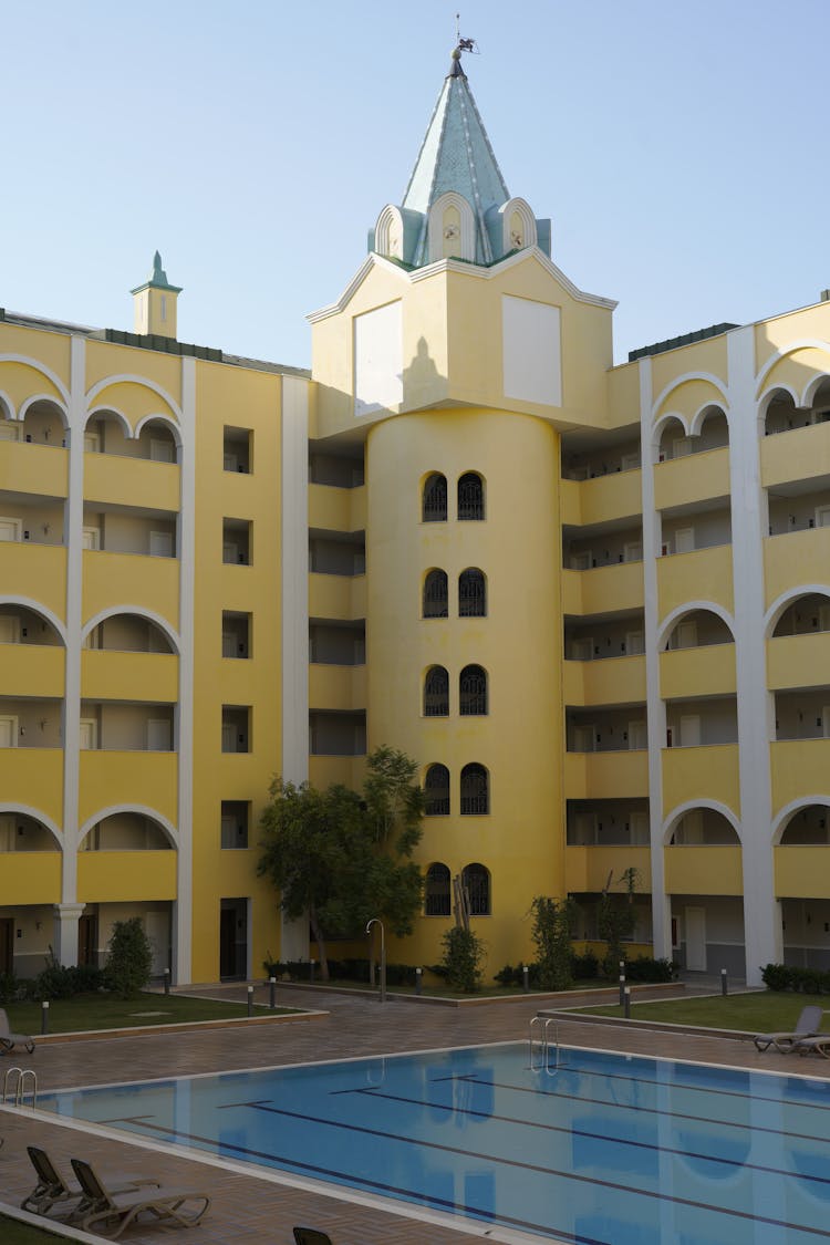 Swimming Pool Near Hotel Building