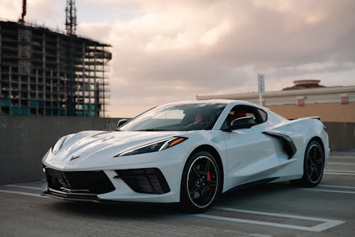 Chevrolet Corvette on Parking Lot on Roof