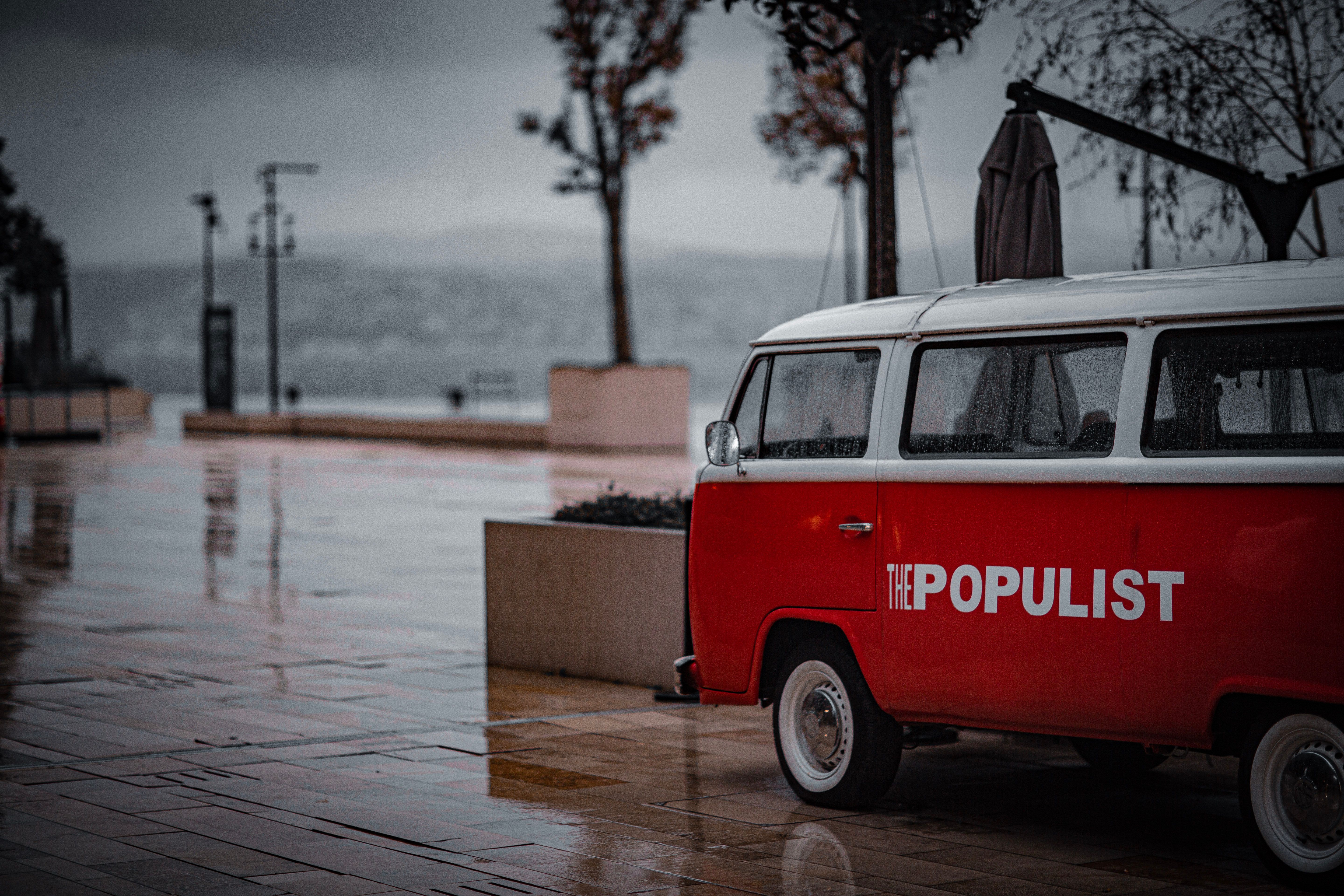 Retro Van on Street After Rain · Free Stock Photo