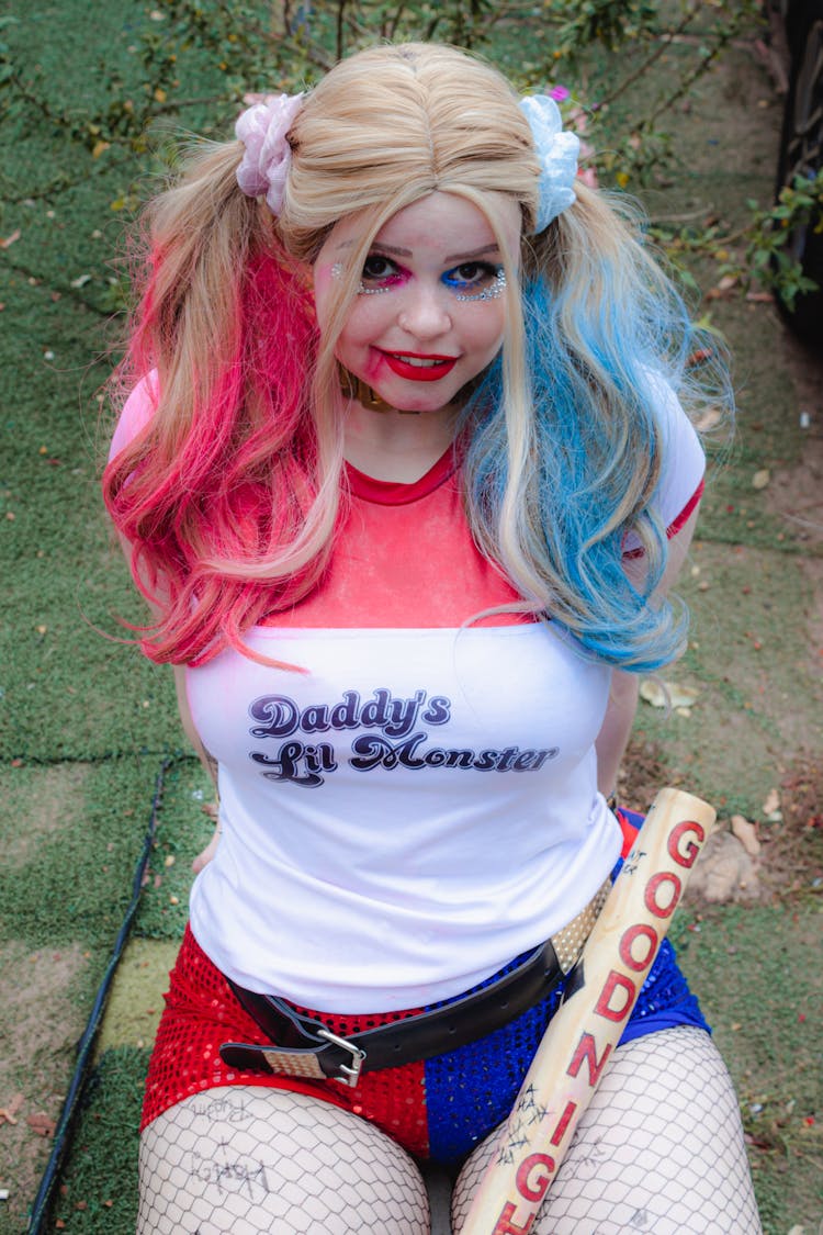 Woman Cosplaying Harley Quinn