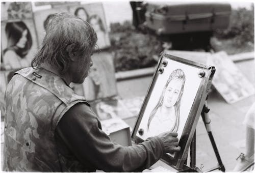 An Artist Drawing a Portrait 