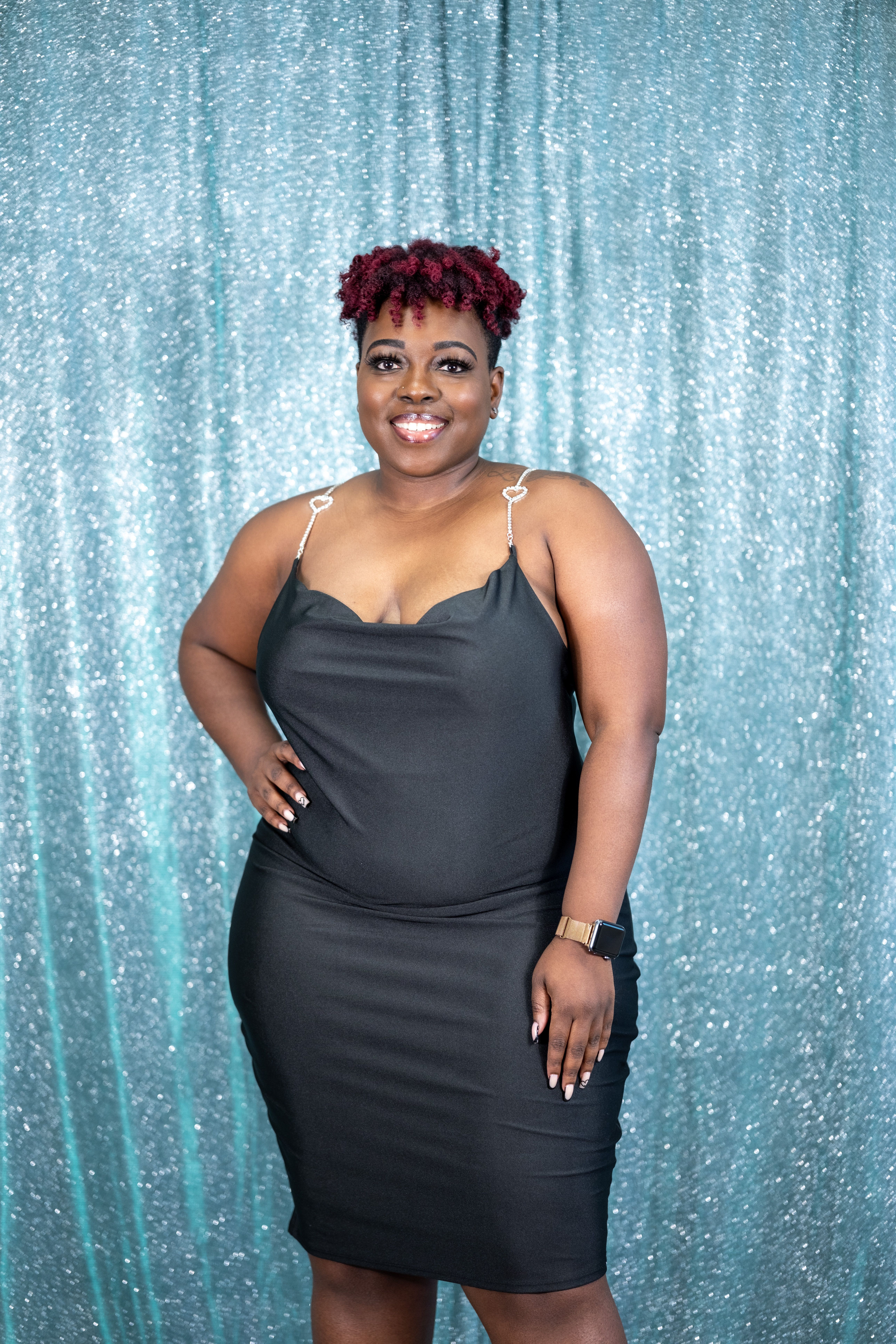 Woman in a Black Dress Posing in Studio · Free Stock Photo