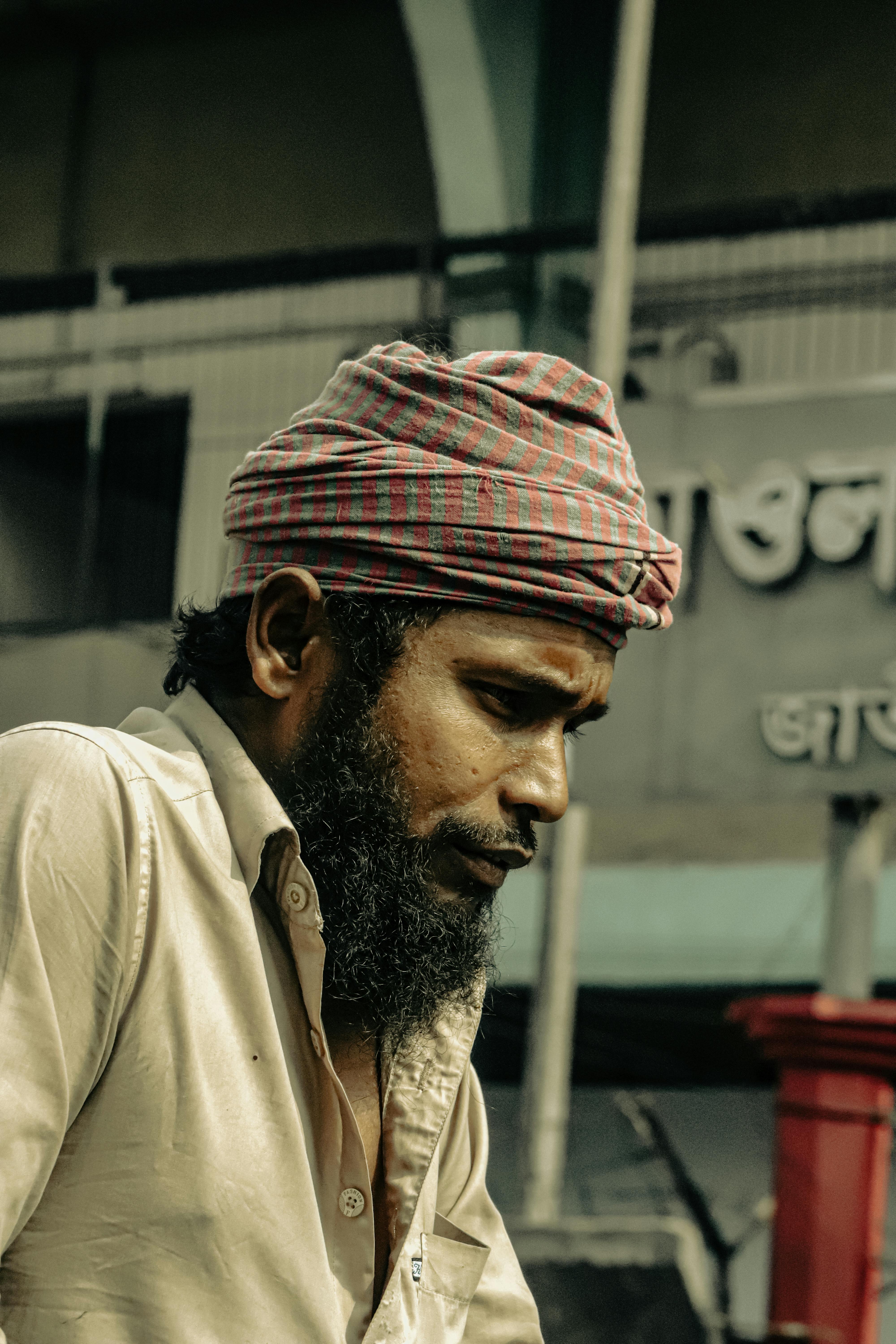 bearded man in turban