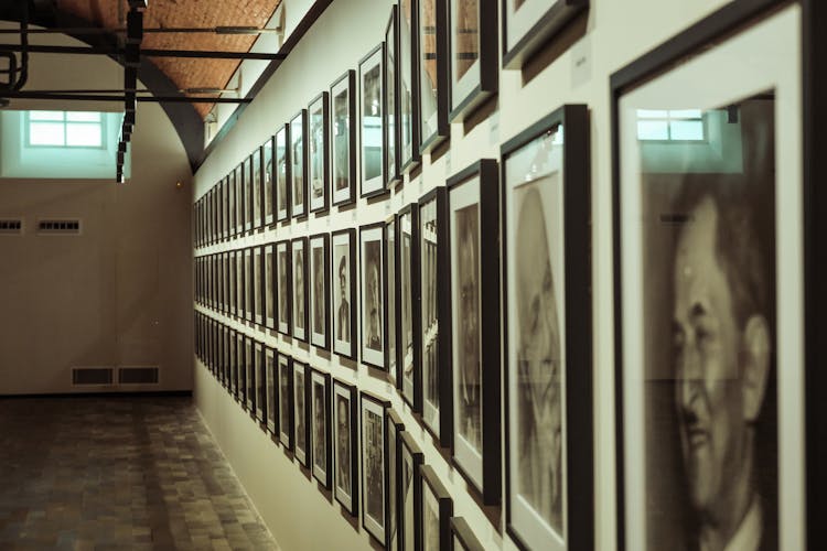 View Of A Wall Full Of Photos At The Ara Guler Museum In Istanbul, Turkey 