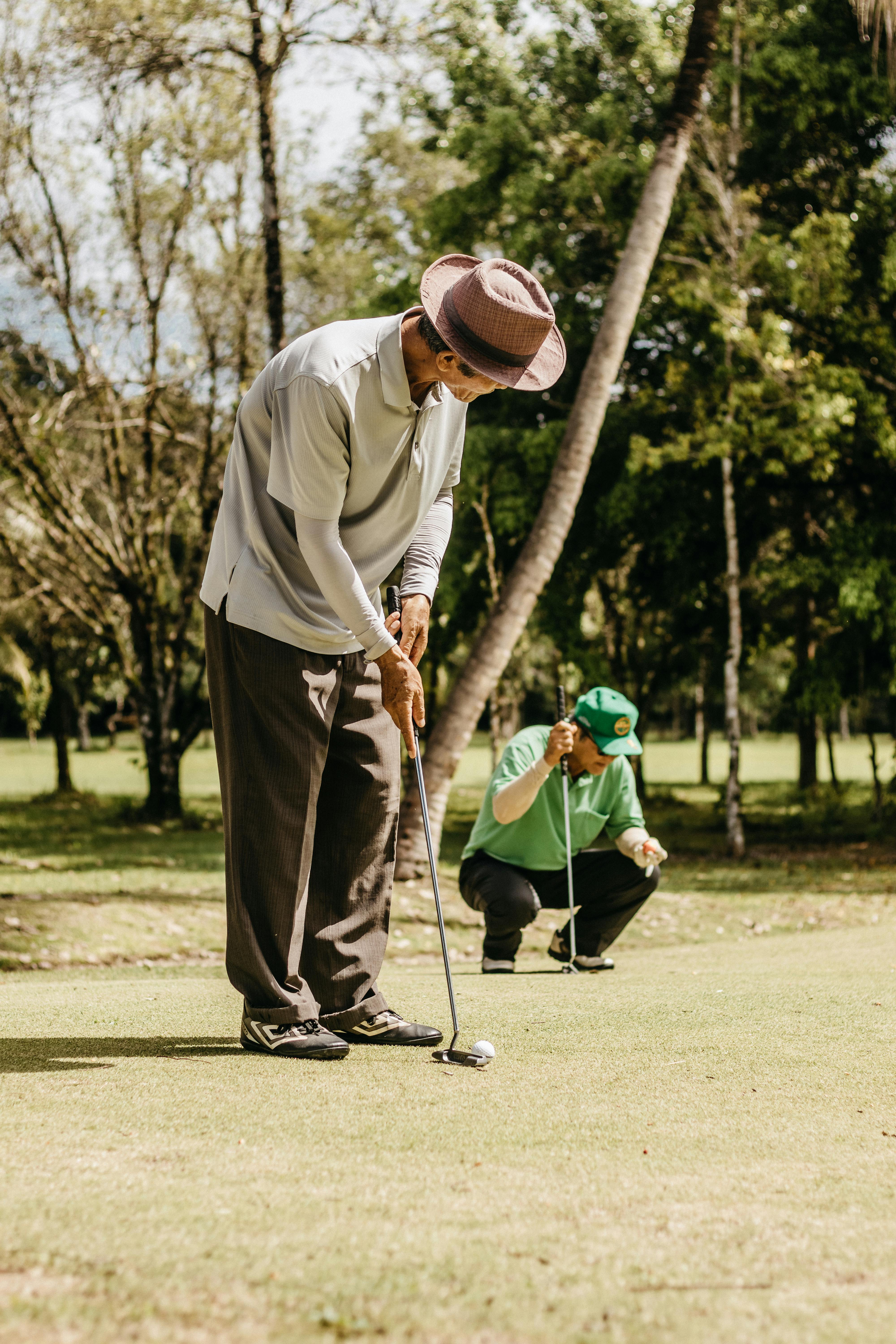 men playing golf