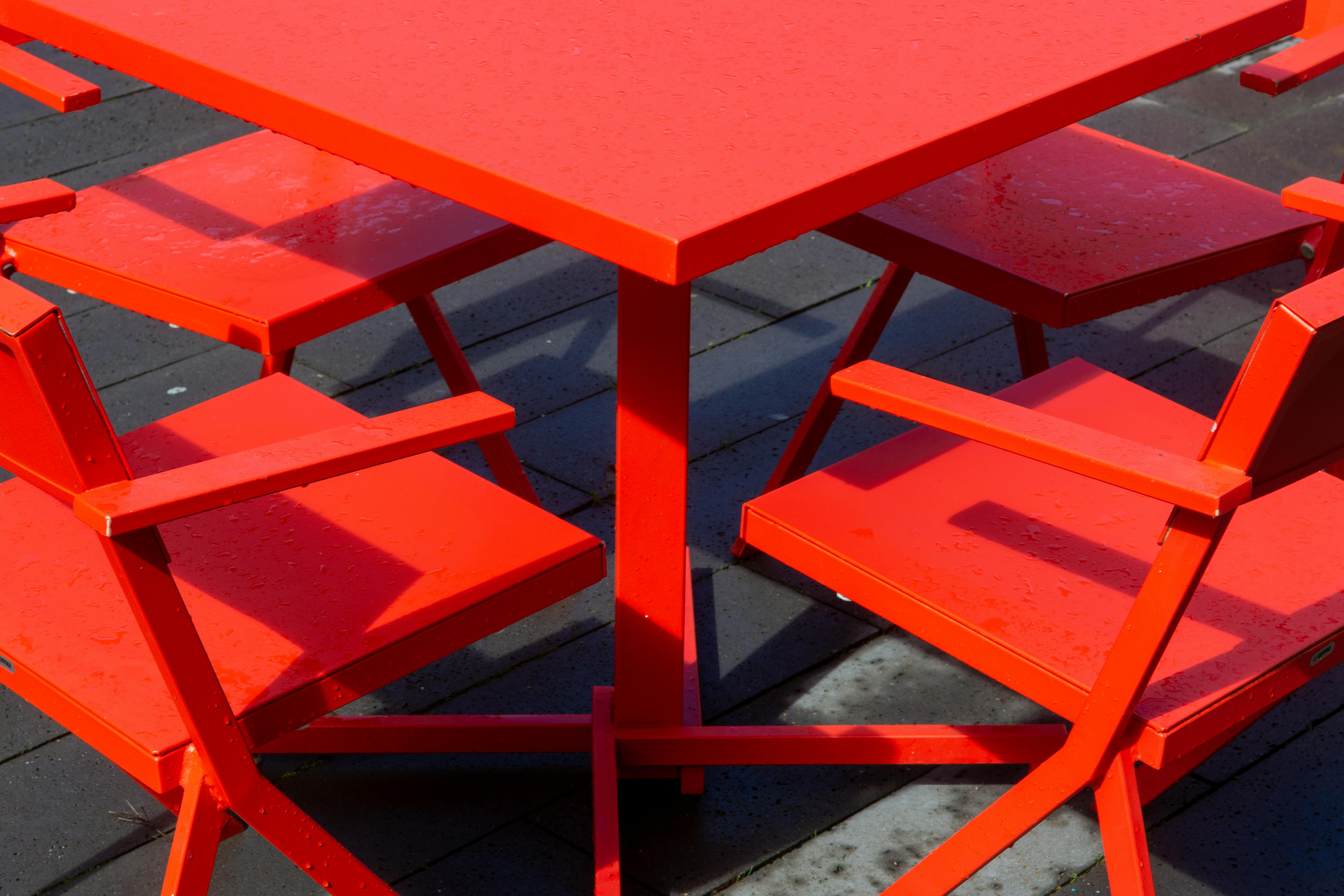 Red Table and Chairs · Free Stock Photo