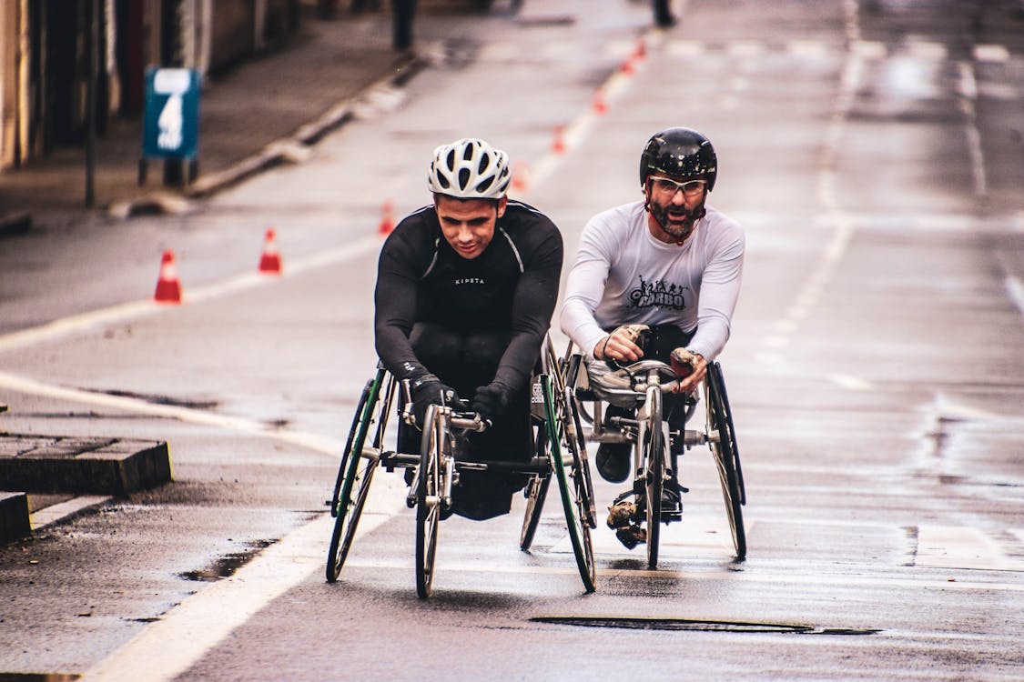 Free Two Cyclist Running on Each Other Stock Photo