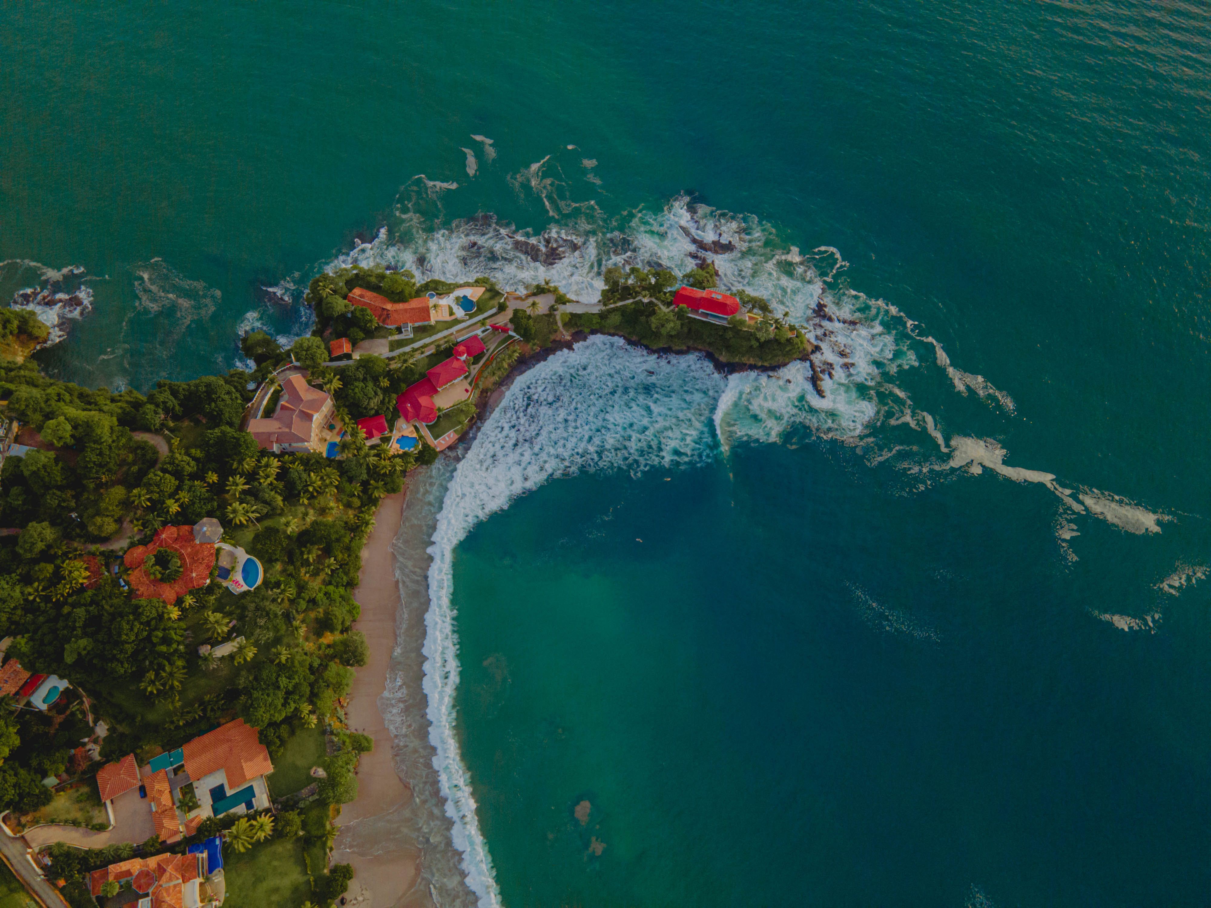 A beach house on the coast of Guanacaste, Costa Rica, facing the ocean.