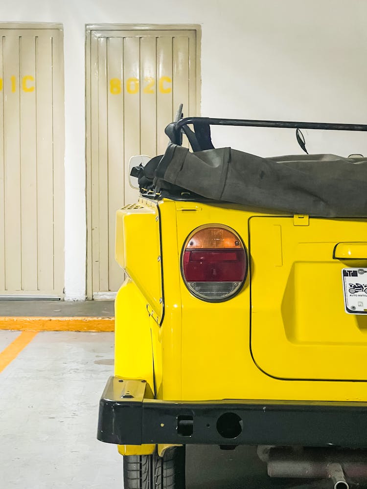 Tail Light Of Yellow Jeep