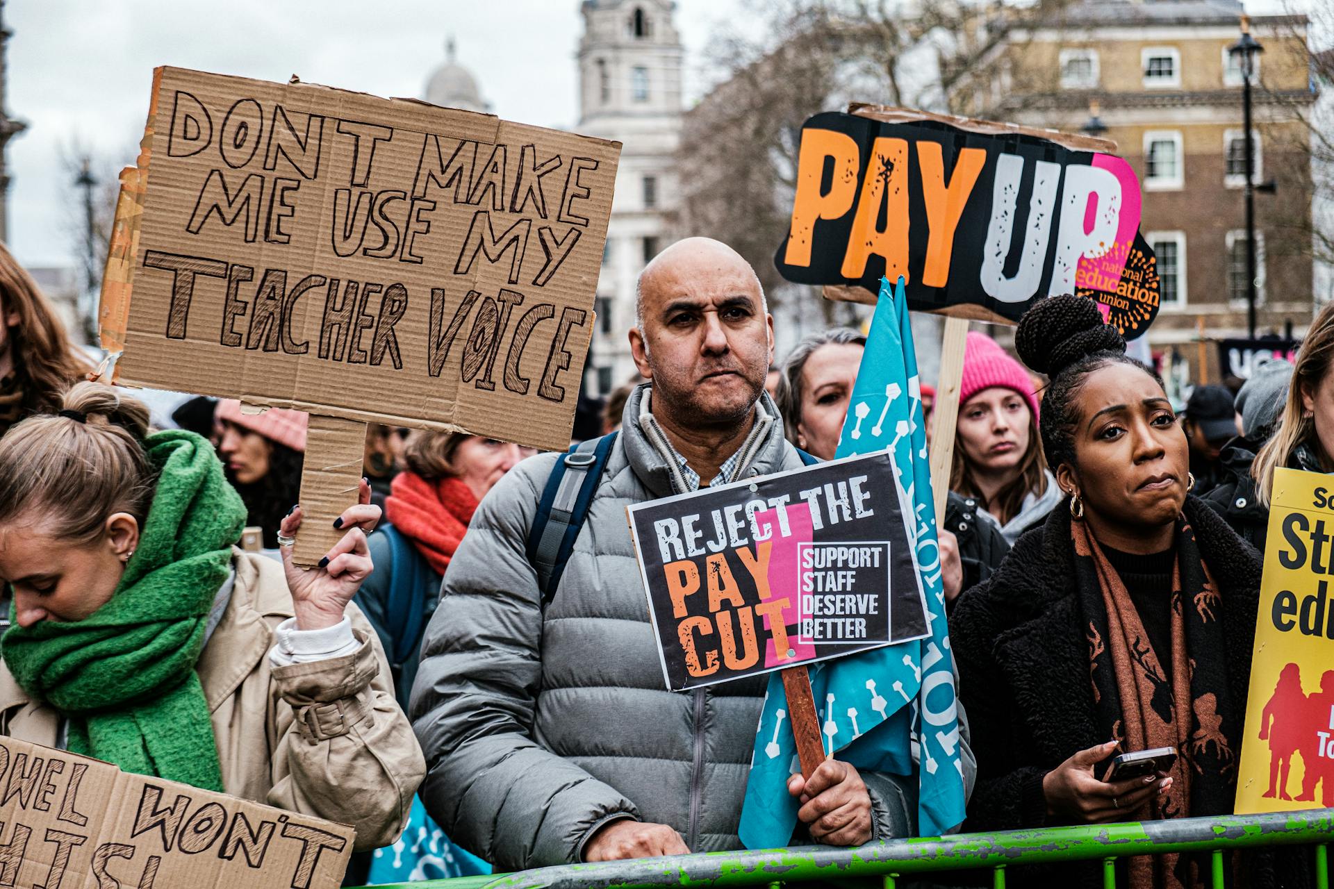 Teachers Protest in Central London, England