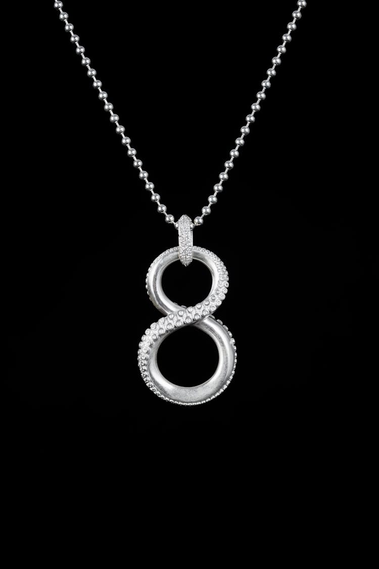 Silver Octopus Infinity Symbol Necklace