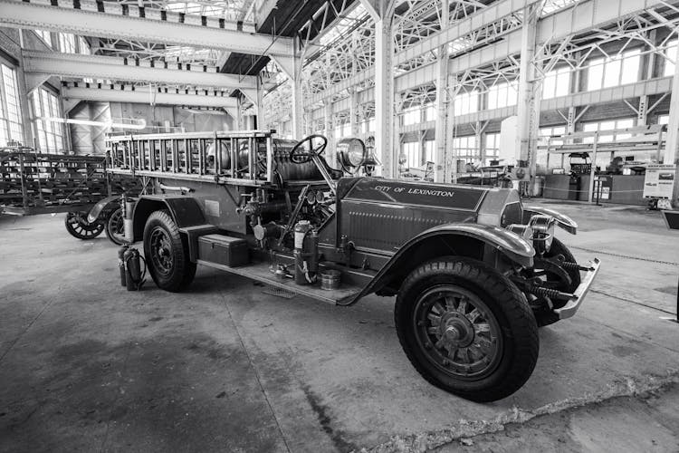 An Antique Car In A Museum