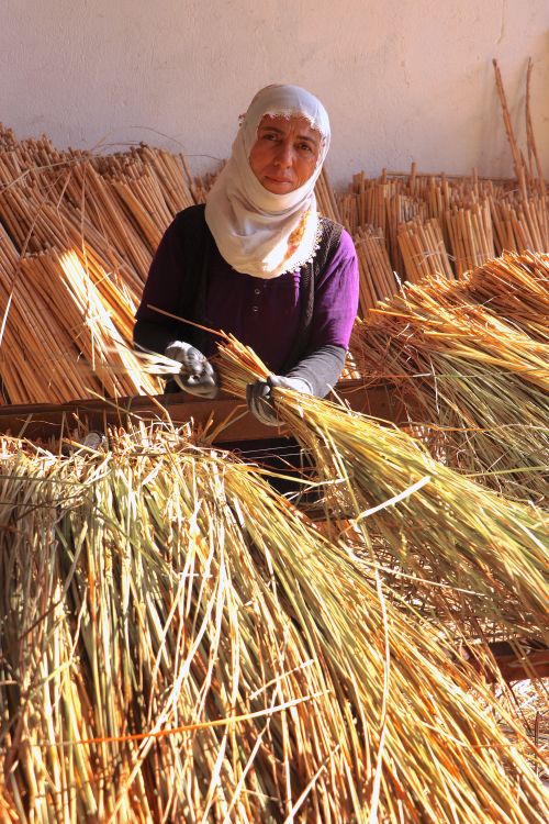 Straw Working Woman Working with Straw · Free Stock Photo