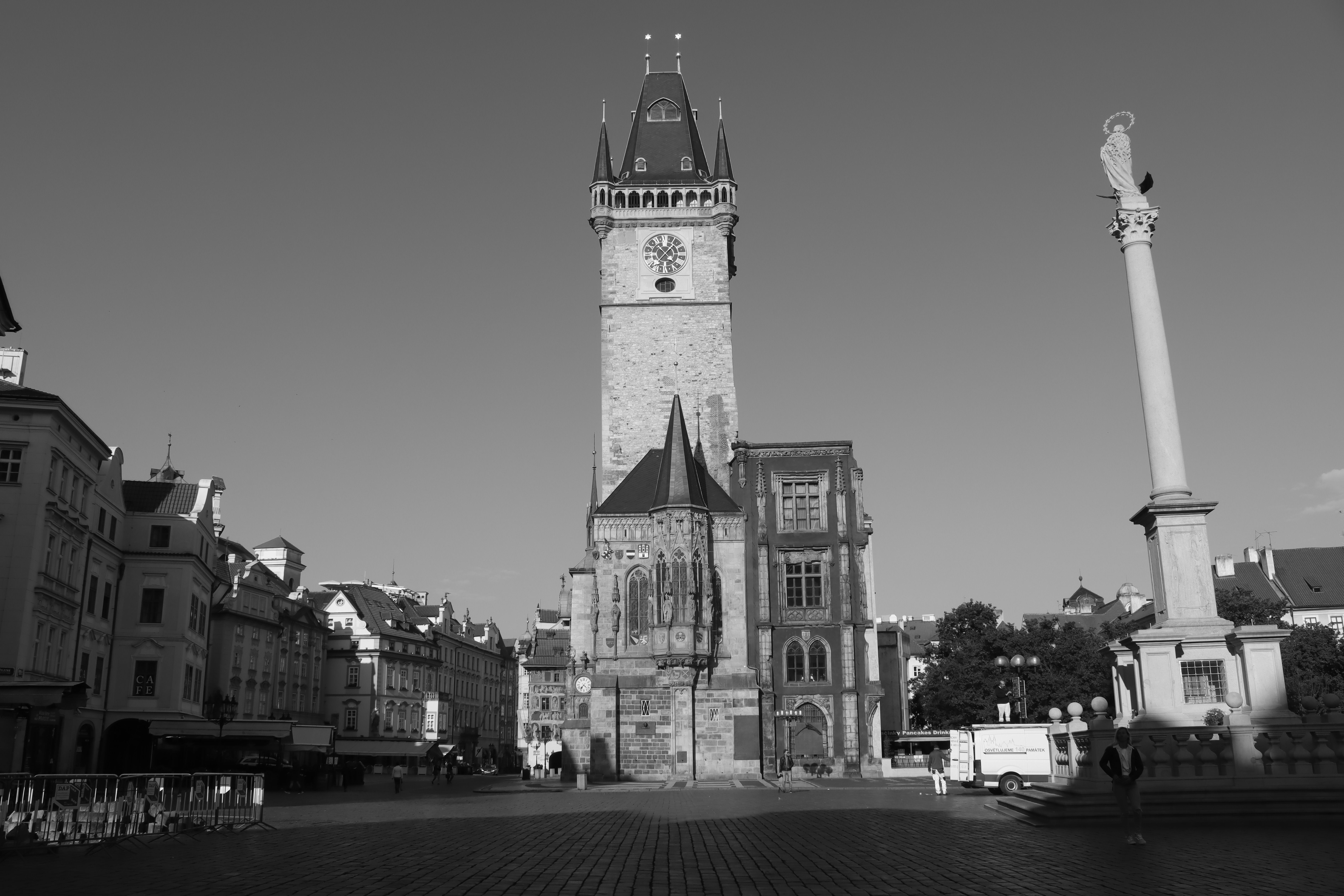 A black and white photo of a clock tower · Free Stock Photo