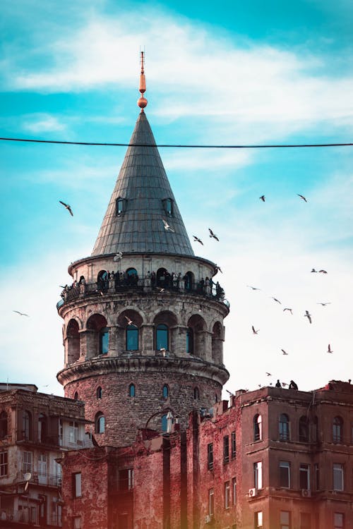 Gothic Building Tower on Blue Sky