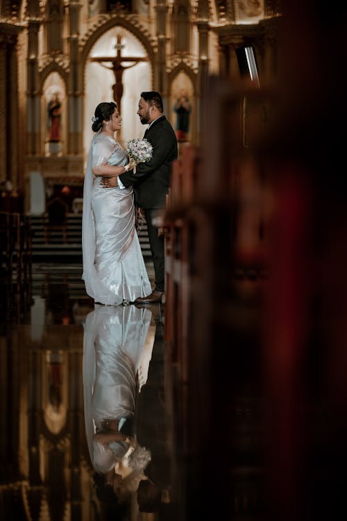 Newlyweds on Ceremony in Church