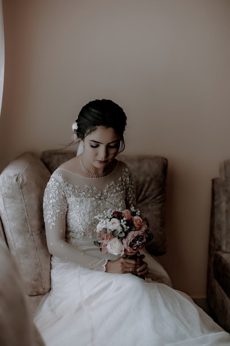 Sad Bride In Faded Colors