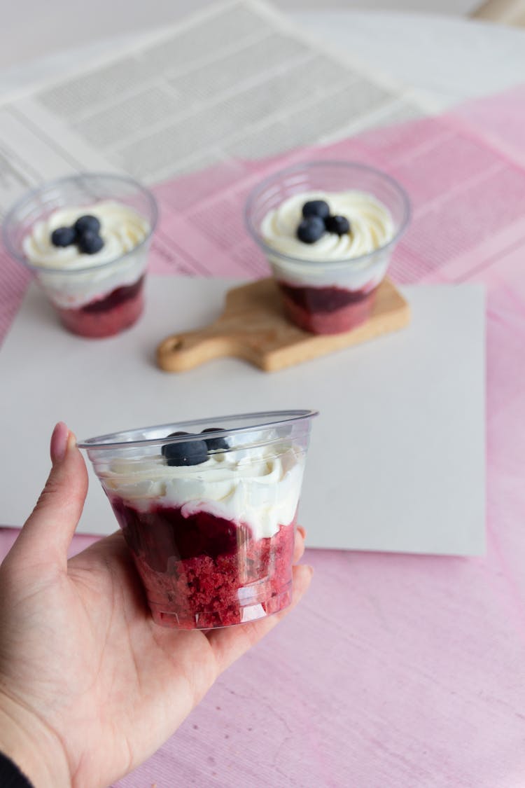 Summer Dessert With Berries And Whipped Cream