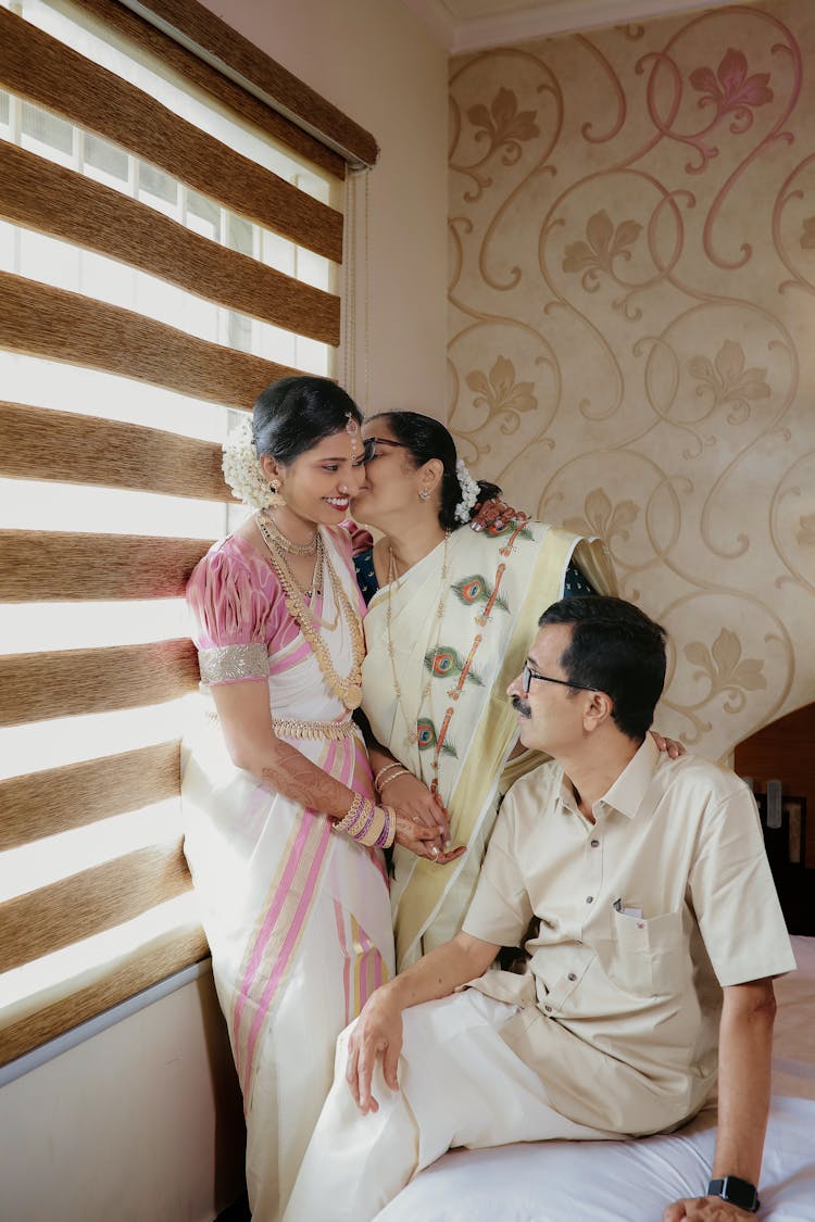 Bride With Mother And Father