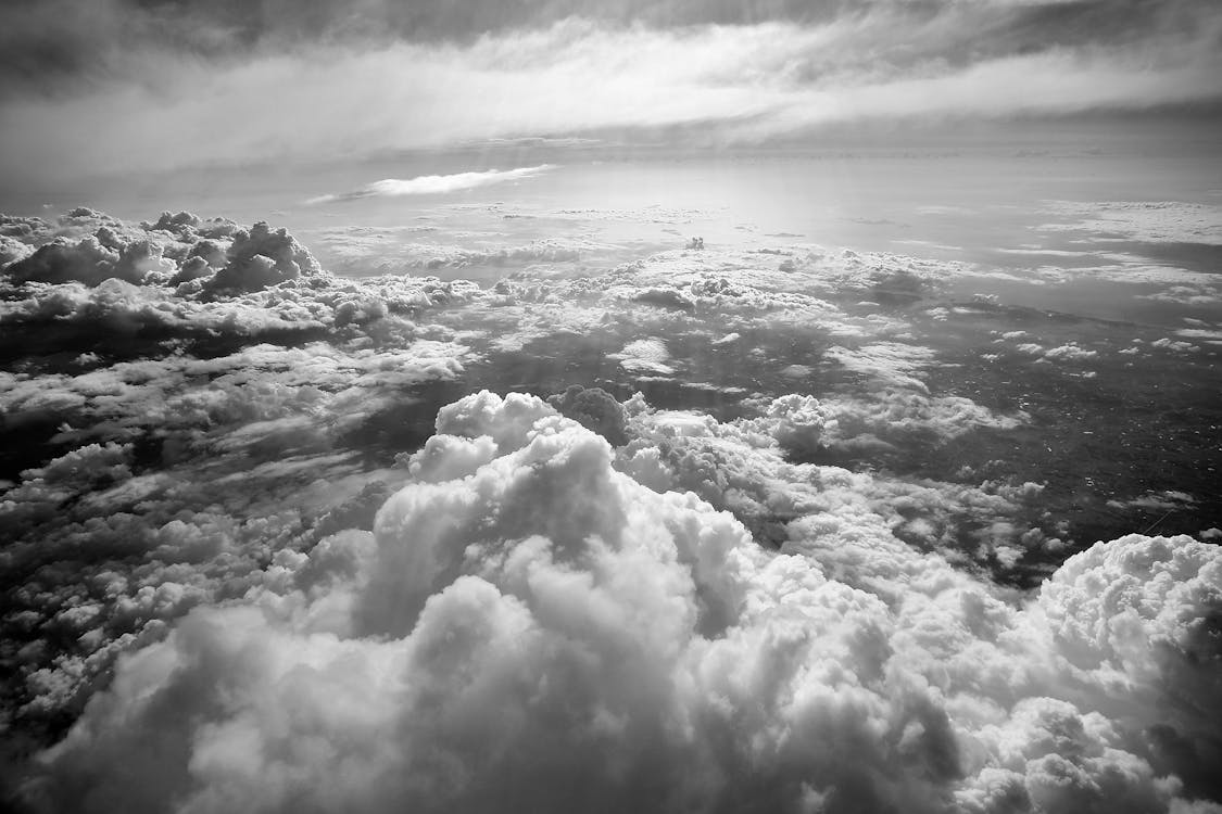 Free Grayscale Photo of Clouds Stock Photo