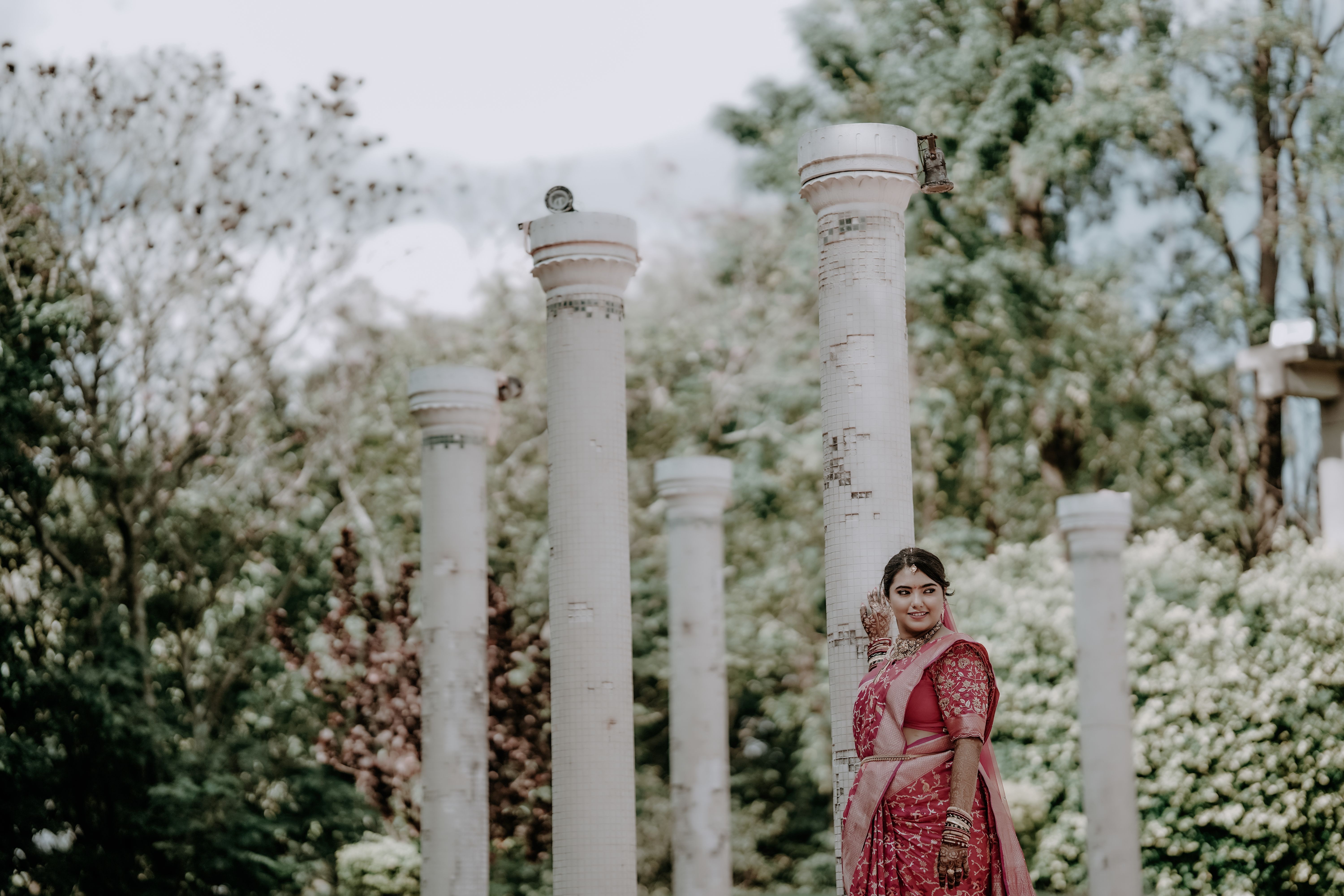 Bride in a Traditional Pink Wedding Dress · Free Stock Photo