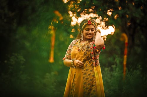 Portrait of a Woman Wearing a Traditional Dress 