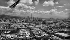 Grayscale Photography of Aerial View of City