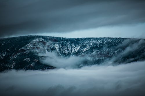 бесплатная Горный хребет, окруженный туманом Стоковое фото