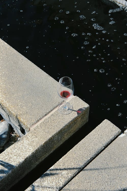 Wine glass and Pool