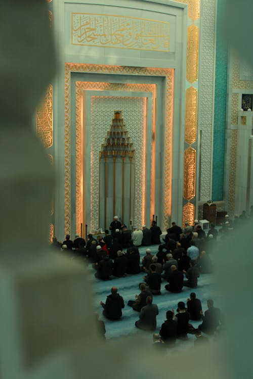 Congregation in front of Mihrab in Mosque