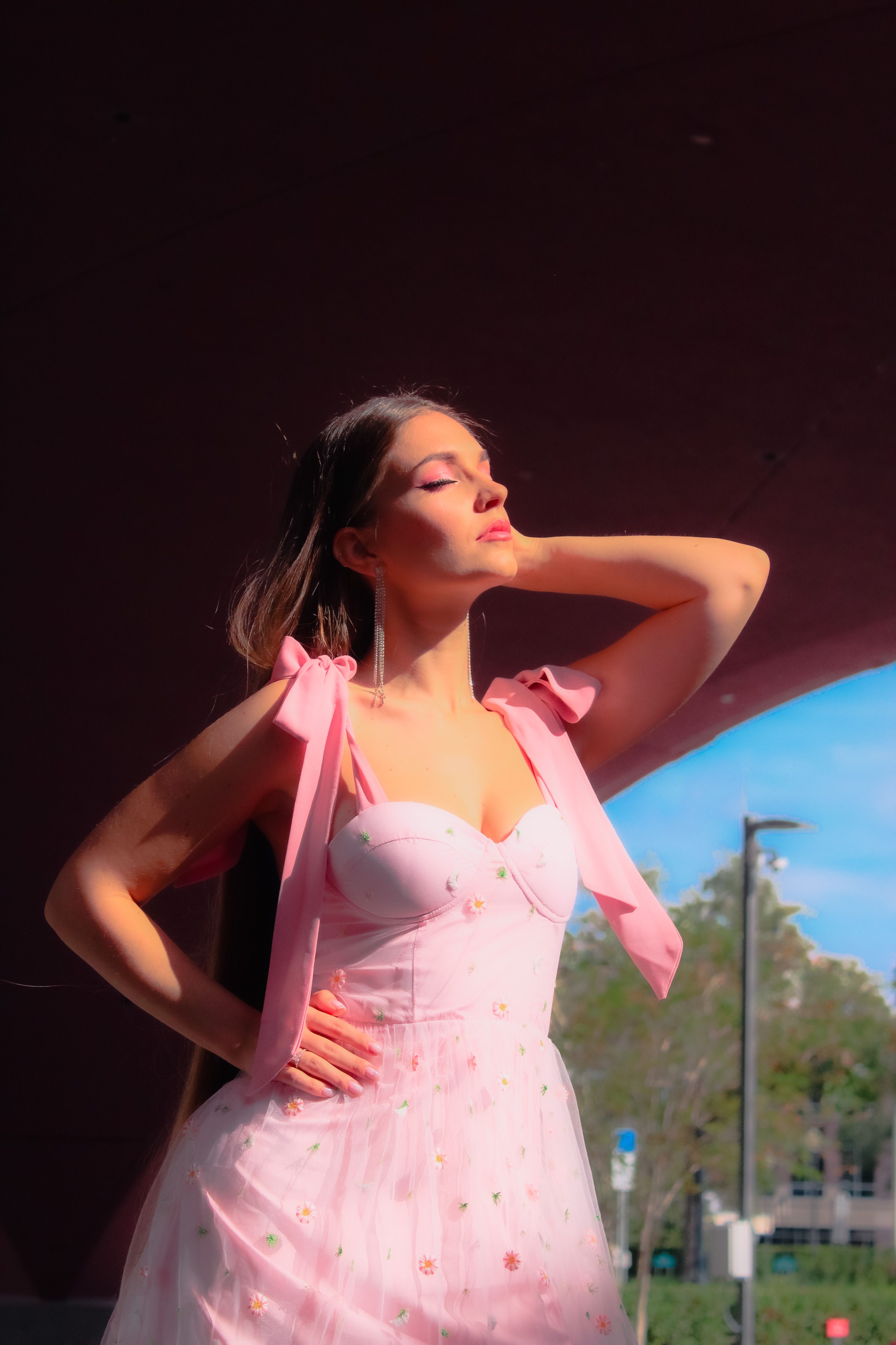 Woman in Summer Pink Dress · Free Stock Photo
