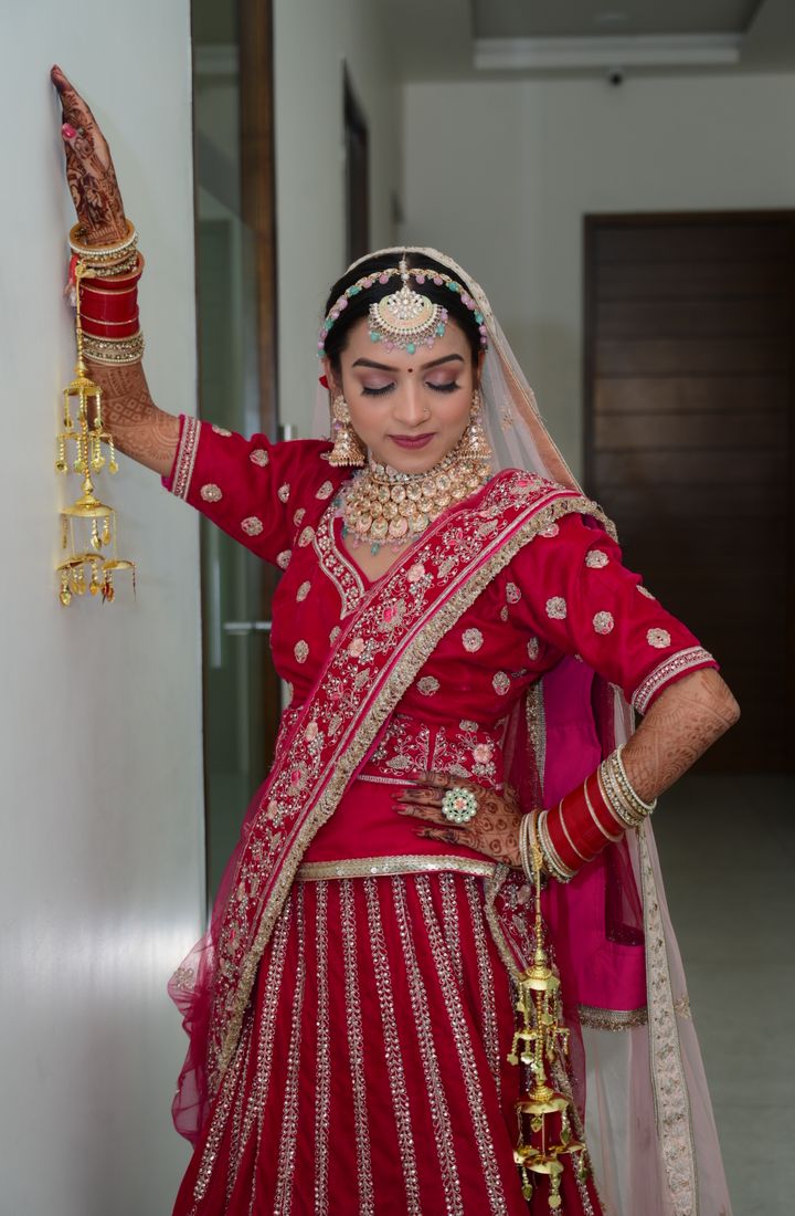 Wedding guest makeup with saree draping