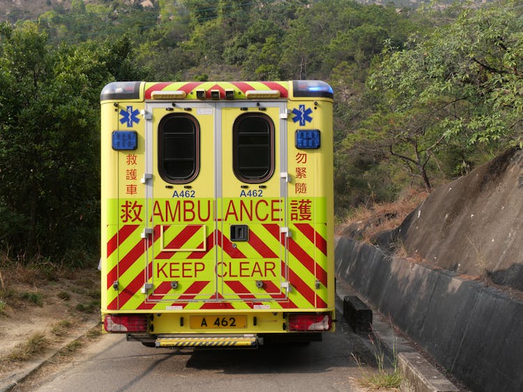 Ambulance On Narrow Road