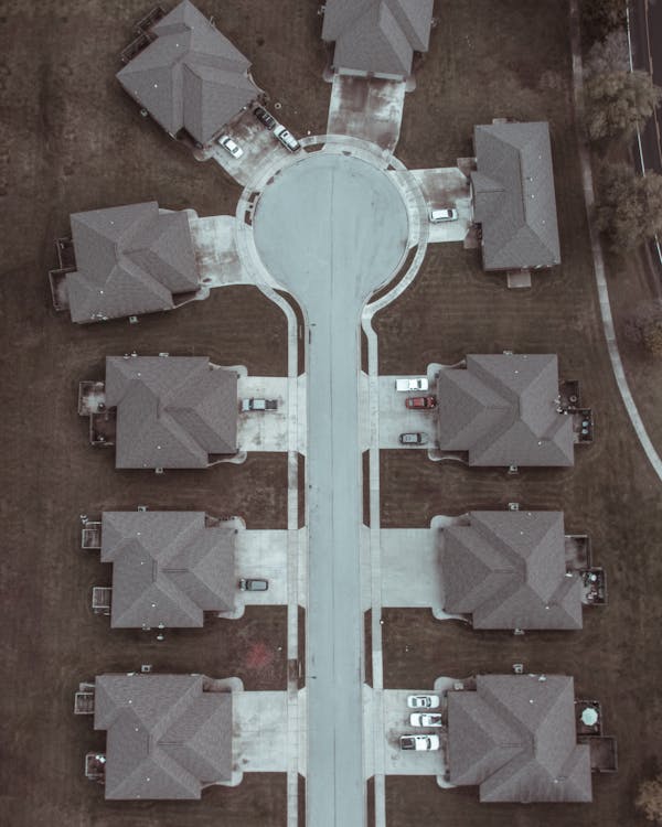 Luchtfotografie Van Grijze Huizen