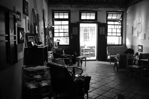 Grayscale Photography of Inside the Room