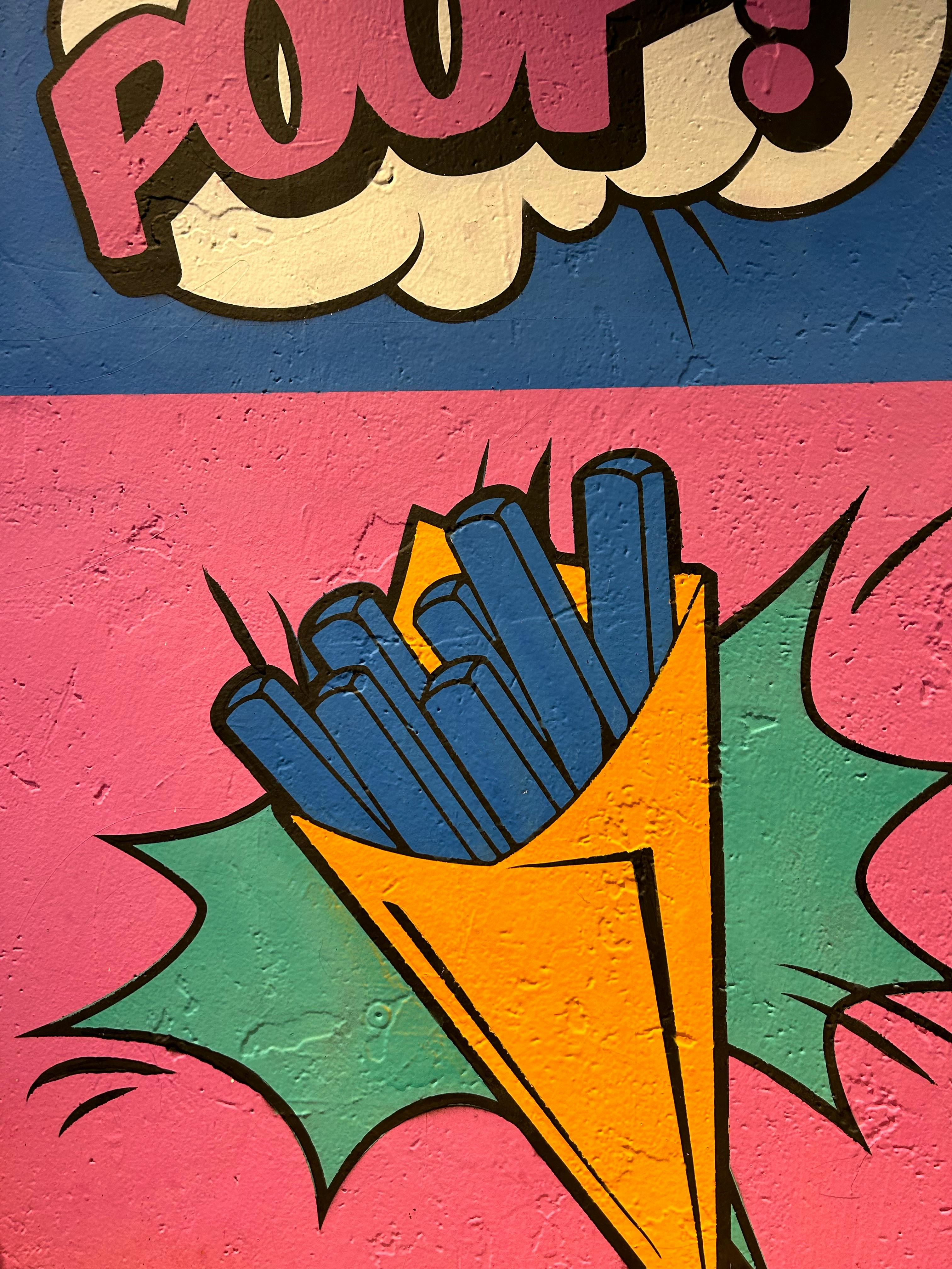 close up of colorful graffiti