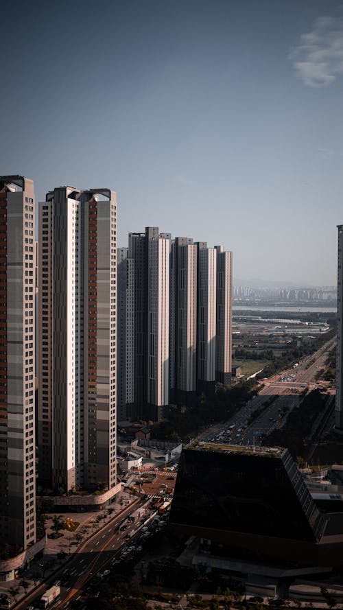 High Angle View of Modern Skyscrapers 