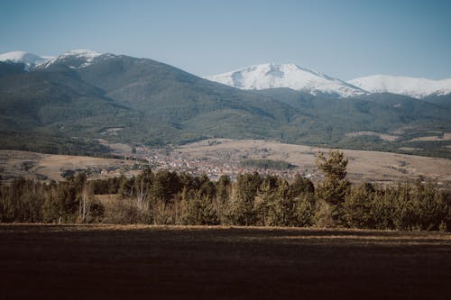 Snowcapped Mountains in Summer