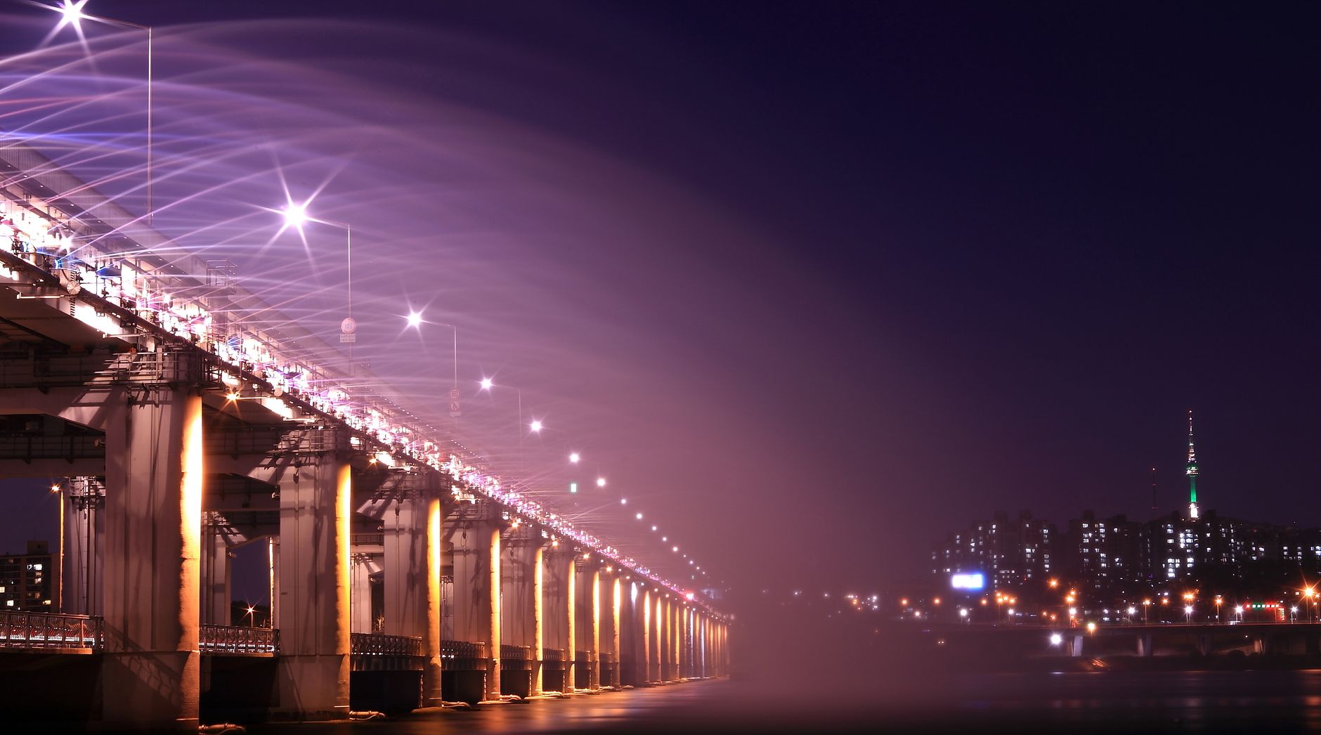 han river banpo bridge fountain