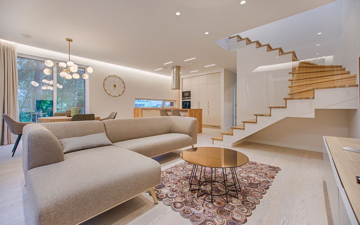 Bright living room in a rented apartment
