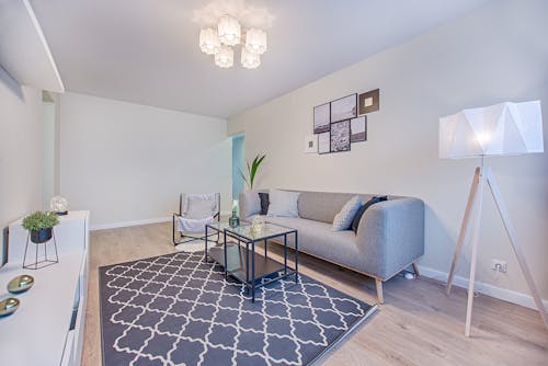 Gray Fabric Sofa Placed Indoor