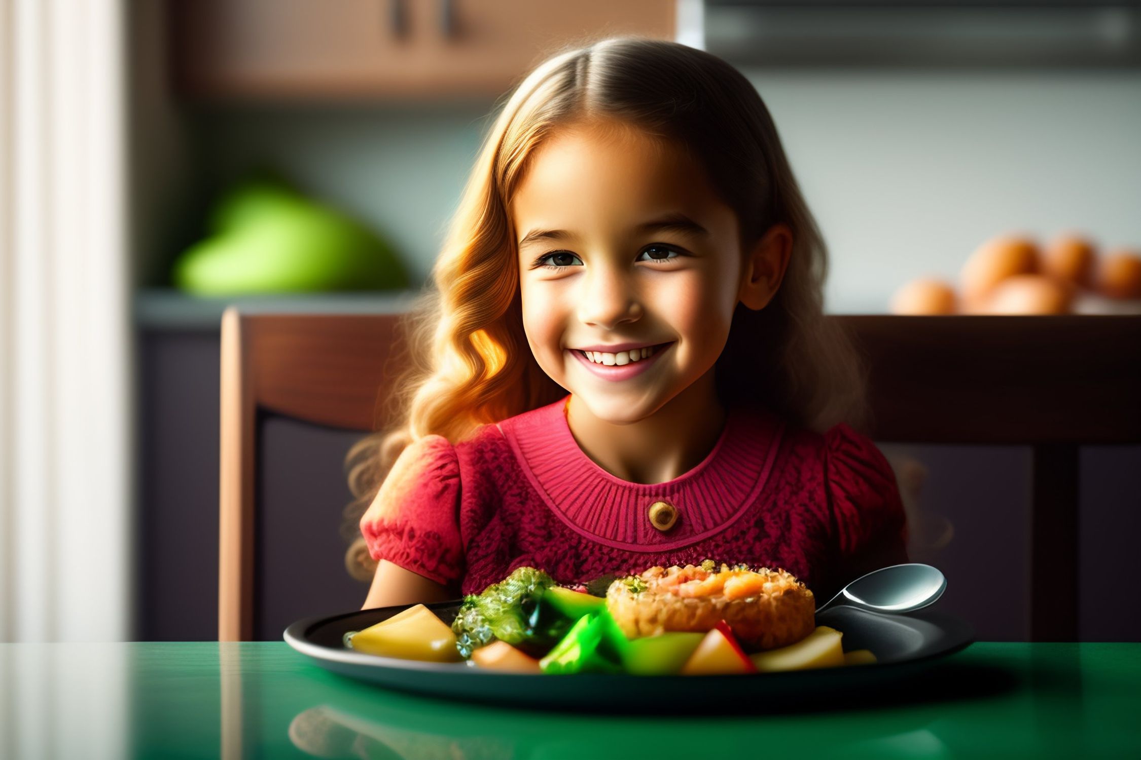 a young girl enjoying a balanced meal a young girl enjoying a balanced meal