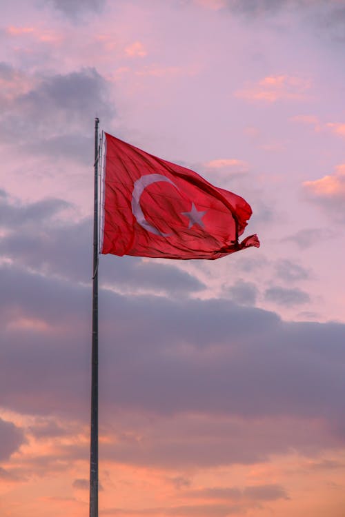 Turkish Flag at Dusk