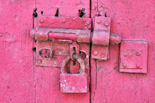 Red Metal Padlock