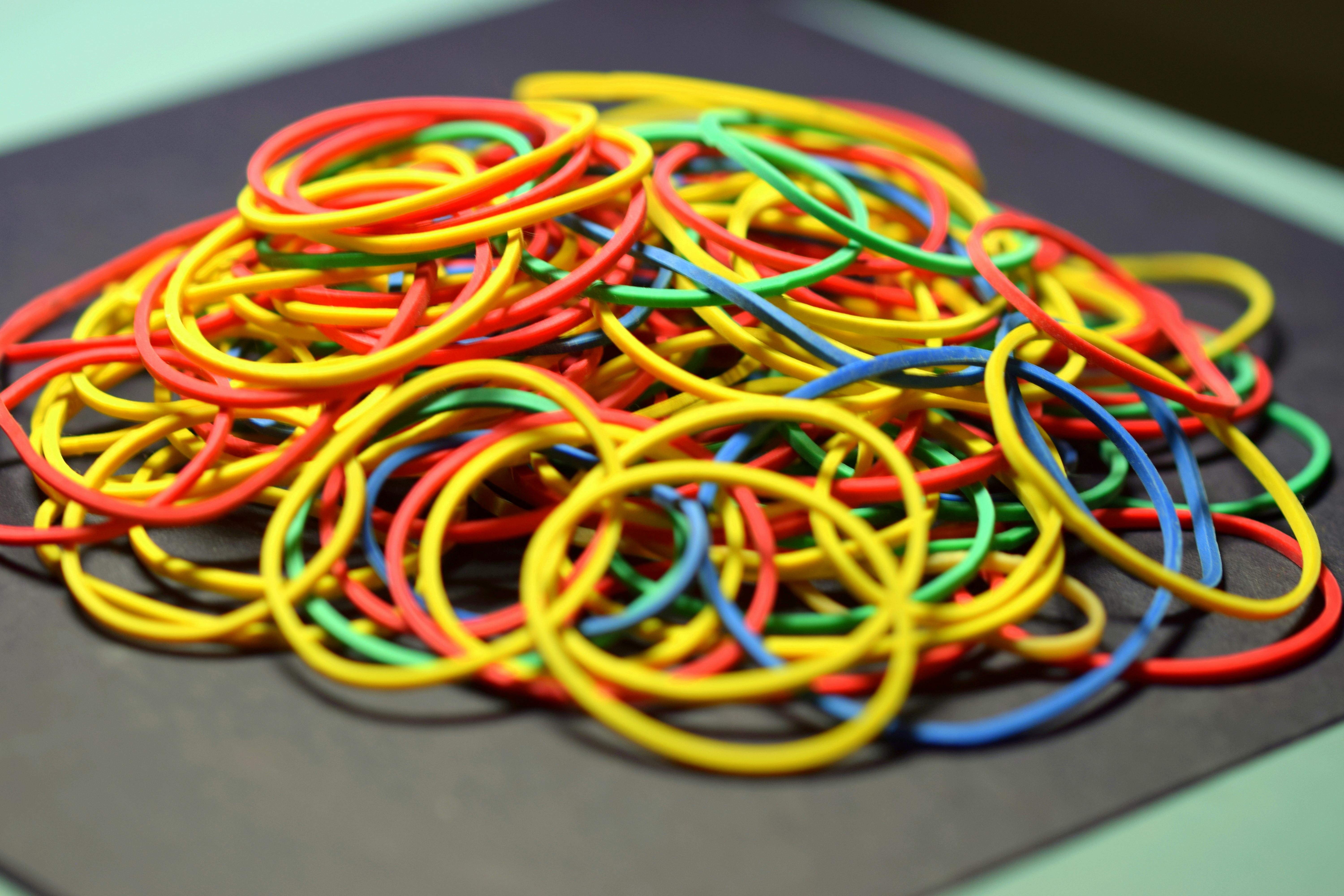 Free stock photo of elastic bands, multicoloured, rubber bands