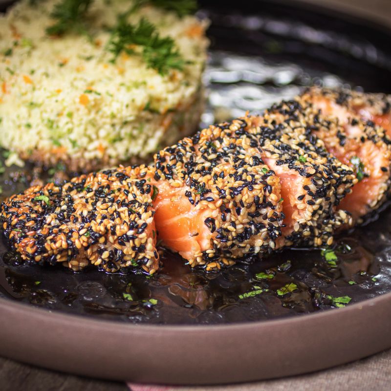 Tunisian Baked Cod with Caraway Seed Couscous and Chermoula