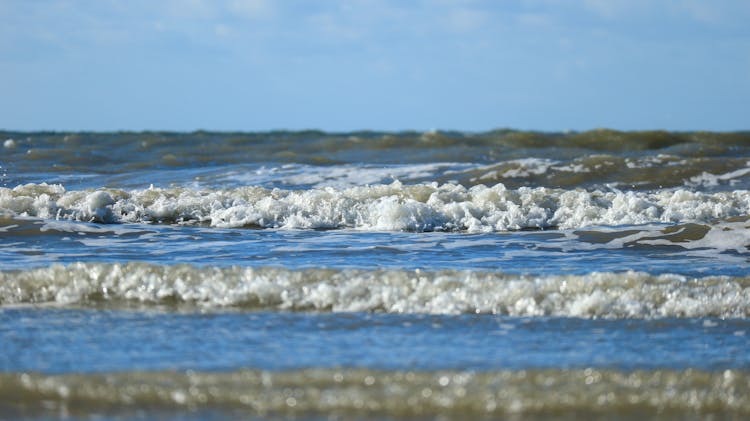 Close Up Of Waves On Sea Shore