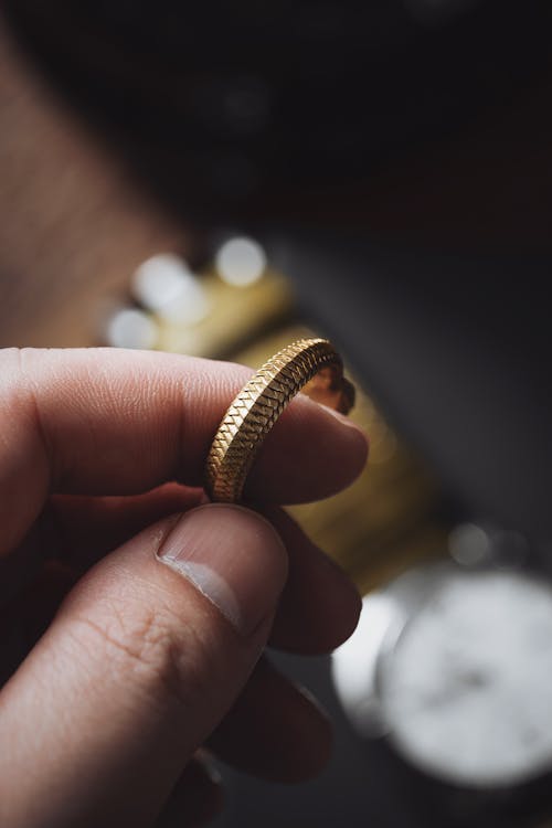 Golden Ring on Finger