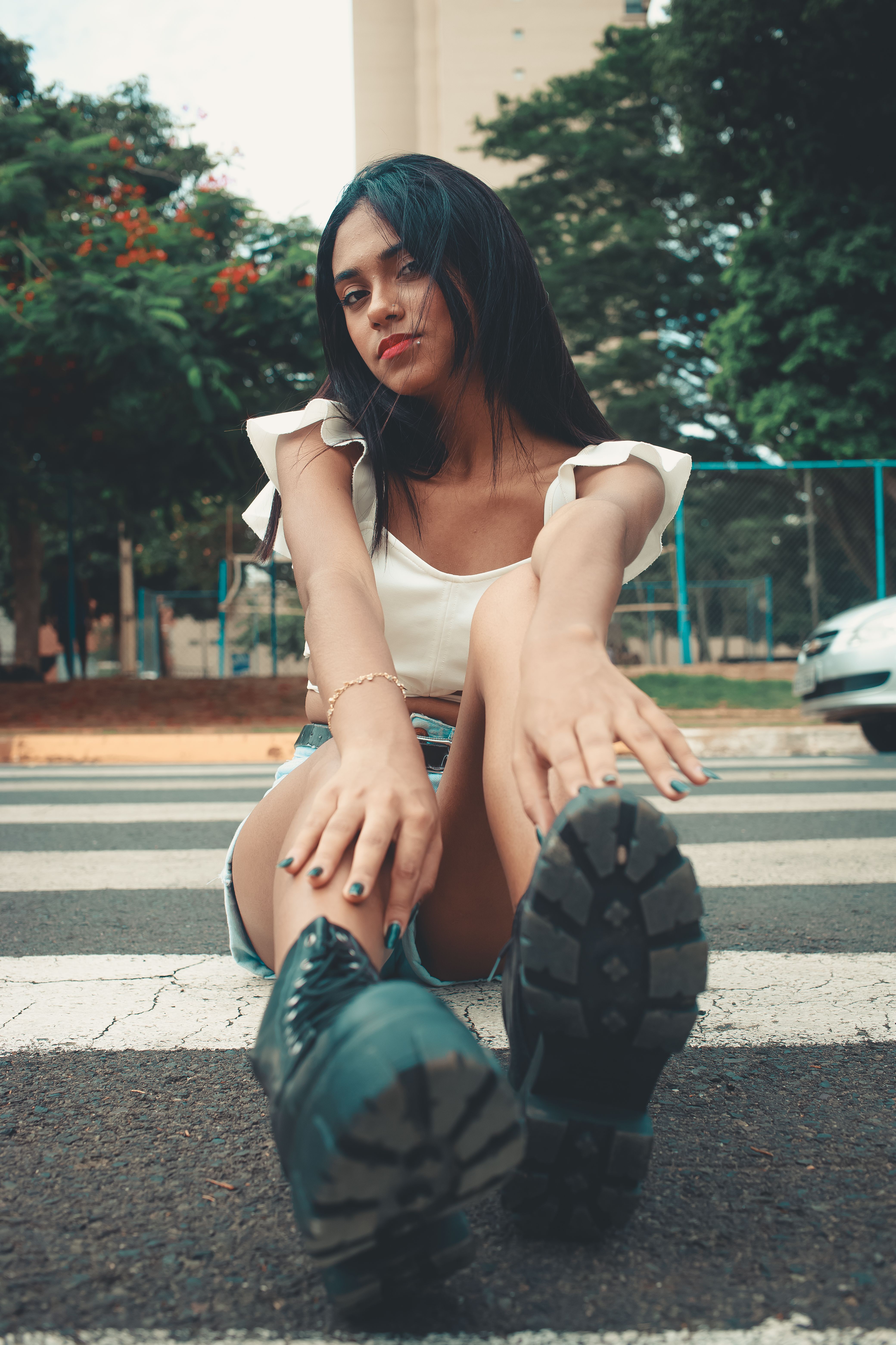 Woman Posing in Platform Boots · Free Stock Photo