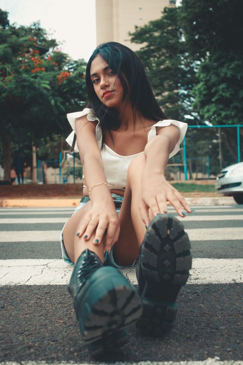 Posing Platform Woman Posing in Platform Boots · Free Stock Photo